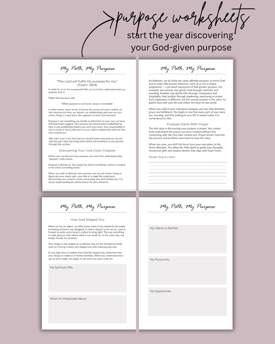 Christian Goal Setting & Devotional Planner | 12 Month Undated Planner | Living a Purposeful Life®